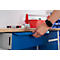Établi compact Easy 2 portes battantes à charnières et 2 tiroirs, L 1400 x P 600 x H 840 mm, gris/bleu