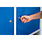 Établi compact Easy 2 portes battantes à charnières et 2 tiroirs, L 1400 x P 600 x H 840 mm, gris/bleu