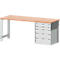 Établi cubio W-2077-11-2.34, gris clair
