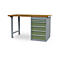 Etabli en ligne Bedrunka+Hirth, plateau de travail en multiplex hêtre, 6 tiroirs, verrouillables, jusqu'à 1000 kg, L 2000 x P 750 x H 859 mm