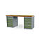 Etabli en ligne Bedrunka+Hirth, plateau de travail en multiplex hêtre, 9 tiroirs, verrouillables, jusqu'à 1000 kg, L 2000 x P 750 x H 859 mm