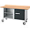 Etabli mobile Schäfer Shop Select PWi 150-1, plateau en hêtre multiplex, jusqu'à 400 kg, L 1500 x P 700 x H 840 mm