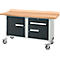 Etabli mobile Schäfer Shop Select PWi 150-3, plateau en hêtre multiplex, jusqu'à 400 kg, L 1500 x P 700 x H 840 mm