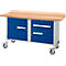 Etabli mobile Schäfer Shop Select PWi 150-3, plateau en hêtre multiplex, jusqu'à 400 kg, L 1500 x P 700 x H 840 mm
