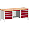 Établi modulaire cubio KW-2078-2.9, rouge pourpre