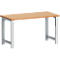 Établi modulaire cubio W-1577/11-2.1, L 1500 x P 750 x H 740 - 1140 mm, gris clair/hêtre cuivré