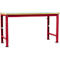 Établi Profi Spezial Manuflex, plateau de table en plastique, 1750 x 700 mm, rouge rubis