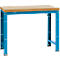 Établi Profi Standard Manuflex, plateau de table en multiplex l. 1250 x P 700, bleu clair