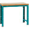 Établi Profi Standard Manuflex, plateau de table en multiplex l. 1250 x P 700, turquoise