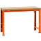 Établi Profi Standard Manuflex, plateau de table en multiplex l. 1500 x P 700, rouge orangé