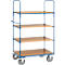 Etagenwagen, 4 Holz-Böden, bis 600 kg, 1000 x 600 mm, Stahl, blau