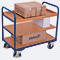 Etagenwagen, Stahl/MDF-Platte, Enzianblau/Buche-Dekor, 3 Etagen, 1200 x 800 mm, EasySTOP, bis 250 kg