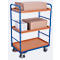 Etagenwagen, Stahl/MDF-Platte, Enzianblau/Buche-Dekor, 3 Etagen, 965 x 555 mm, EasySTOP, bis 250 kg