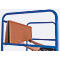 Etagenwagen, Stahl/MDF-Platte, Enzianblau/Buche-Dekor, 4 Etagen, 975 x 700 mm, EasySTOP, bis 500 kg