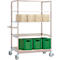 Etagenwagen VARIMOBIL, Stahlblech, 4 höhenverstellbare Holzböden, bis 250 kg, Tiefe 700 mm