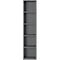 Étagère à dossiers Aalborg, 4 étagères réglables, charge max. 30, patins de meubles, panneau de particules, revêtement de résine mélamine, L 450 x P 400 x H 1970 mm, graphite