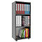 Étagère à dossiers Ulas, 3 hauteurs de classeurs, 2 tablettes, pour env. 18 classeurs, L 490 x P 320 x H 1080 mm, bois, anthracite