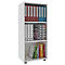 Étagère à dossiers Ulas, 3 hauteurs de classeurs, 2 tablettes, pour env. 18 classeurs, L 490 x P 320 x H 1080 mm, bois, blanc
