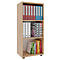 Étagère à dossiers Ulas, 3 hauteurs de classeurs, 2 tablettes, pour env. 18 classeurs, L 490 x P 320 x H 1080 mm, bois, chêne miel