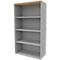 Étagère ARLON OFFICE, 4 hauteurs de classeurs, 3 tablettes variables, L 900 x P 450 x H 1600 mm, décor chêne/alu