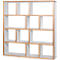 Étagère Berlin, panneau alvéolaire, blanc/multiplex, L 1500 x P 340 x H 1590 mm