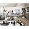 Etagère combinée avec 2 tiroirs TEMPIO - en bois - l. 800 x P 340 x H 1070 mm - blanc/béton