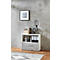 Etagère combinée de bureau TEMPIO, en bois, 2 tiroirs, 2 OH, L 800 x P 340 x H 720 mm, blanc/béton