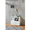 Etagère combinée de bureau TEMPIO, en bois, 2 tiroirs, 2 OH, L 800 x P 340 x H 720 mm, blanc/blanc