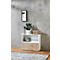 Etagère combinée de bureau TEMPIO, en bois, 2 tiroirs, 2 OH, L 800 x P 340 x H 720 mm, blanc/chêne Sonoma
