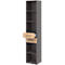 Etagère combinée de bureau TEMPIO, en bois, 2 tiroirs, 6 OH, L 400 x P 330 x H 2130 mm, anthracite/chêne caryer 