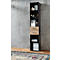 Etagère combinée de bureau TEMPIO, en bois, 2 tiroirs, 6 OH, L 400 x P 330 x H 2130 mm, anthracite/chêne caryer 