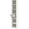 Etagère combinée de bureau TEMPIO, en bois, 2 tiroirs, 6 OH, L 400 x P 330 x H 2130 mm, blanc/béton