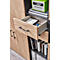 Etagère combinée de bureau TEMPIO, en bois, 2 tiroirs, 6 OH, L 400 x P 330 x H 2130 mm, blanc/blanc