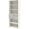 Etagère combinée de bureau TEMPIO, en bois, 2 tiroirs, 6 OH, L 800 x P 330 x H 2130 mm, blanc/béton