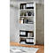 Etagère combinée de bureau TEMPIO, en bois, 2 tiroirs, 6 OH, L 800 x P 330 x H 2130 mm, blanc/béton
