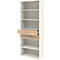 Etagère combinée de bureau TEMPIO, en bois, 2 tiroirs, 6 OH, L 800 x P 330 x H 2130 mm, blanc/chêne Sonoma