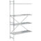 Étagère d'appoint, acier inoxydable, étagères fermées, L 1175 x P 400 mm