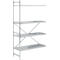 Étagère d'appoint, acier inoxydable, étagères fermées, L 1175 x P 500 mm