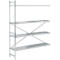 Étagère d'appoint, acier inoxydable, étagères fermées, L 1475 x P 400 mm