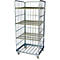 Étagère mobile avec châssis mobile en acier, hauteur utile 1600 mm, étagères horizontales