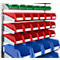 Etagère murale 9 VK Schäfer Shop Select, 9 étagères, L 1000 x l 640 x P 100/155/220 mm, avec 48 bacs à bec série LF