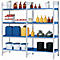 Etagère supplémentaire RWW 1044 pour les rayonnages pour produits dangereux asecos RWW 1044, L 1010 x P 440 x H 2000 mm, avec 4 étagères de 20 l en acier peint