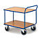 Etagewagen, 2 legborden, tot 500 kg, TPE-banden, staal gepoedercoat gentiaanblauw RAL 5010, L 1000 x B 700 mm