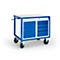 Etagewagen in hoogte verstelbaar, 1090 x 700 mm, met stalen kast en ladekast, draagvermogen 400 kg
