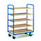 Etagewagen met 5 legborden, 775 x 475 mm