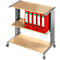 Etagewagen Pragma, 3 legborden, aluminium zilver/beuken