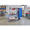Etagewagen, staal/hout, 2 etages, L 1000 x B 700 mm, tot 600 kg, briljantblauw/beukenmotief