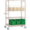 Etagewagen VARIMOBIL, plaatstaal, 4 in hoogte verstelbare houten legborden, tot 250 kg, diepte 600 mm