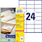 Etikettenpackung mit Aufschrift Recycling Universal-Etiketten. Daneben ein Bogen mit 24 Aufklebern.