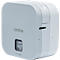 Etiqueteuse Brother P-touch Cube, Bluetooth, iOS/Android, 20 mm/sec, pour étiquettes 3,5/6/9/12 mm, ruban TZe 12 mm inclus, L 112 x P 61 x H 115 mm, blanc